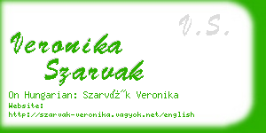 veronika szarvak business card